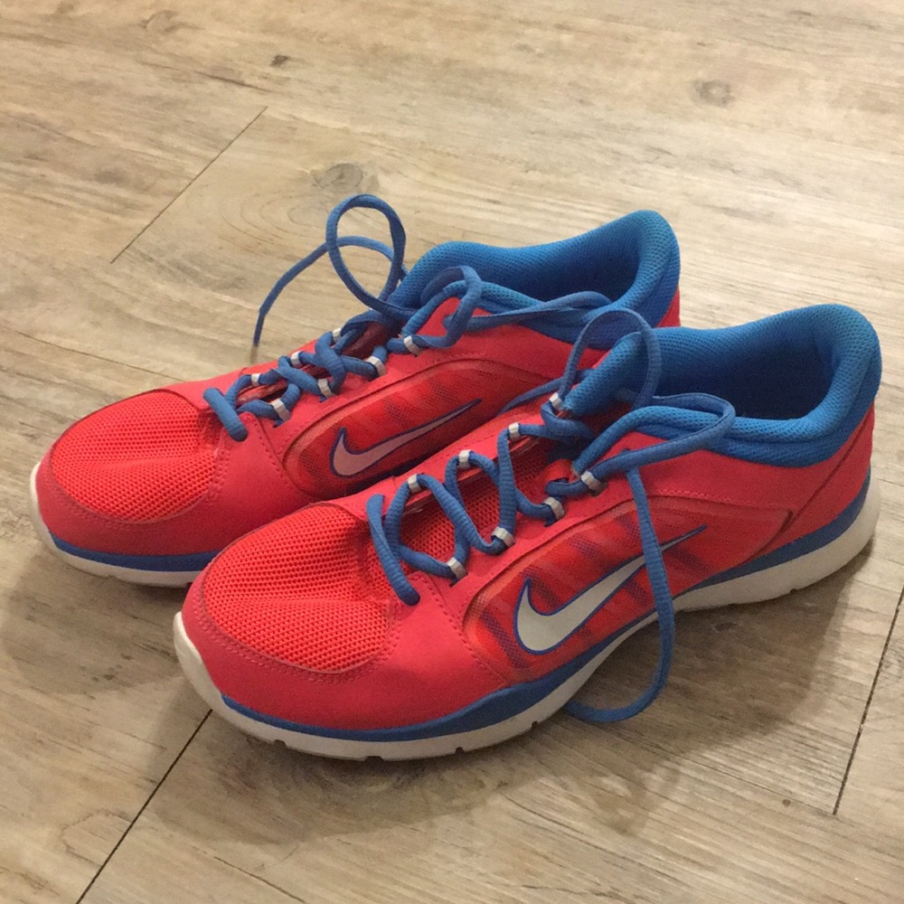 Pink and blue nike